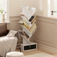 thumbnail image 1 of Furinno Tree Bookshelf 7-Tier Floor Standing Tree Bookcase with Bin White/Black, 1 of 6