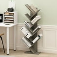 thumbnail image 1 of Furinno Tree Bookshelf 9-Tier Floor Standing Tree Bookcase, Oak Grey, 1 of 6