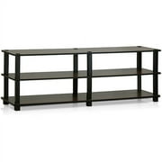 Furinno Tst No-tools 3-Tier Wide Shoe Storage Rack, Dark Brown/Black