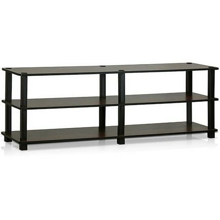 Furinno Tst No-tools 3-Tier Wide Shoe Storage Rack, Dark Brown/Black