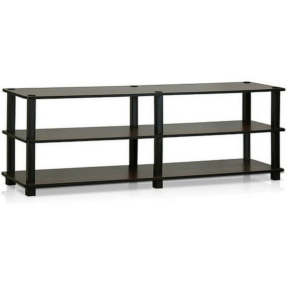 Furinno Tst No-tools 3-Tier Wide Shoe Storage Rack, Dark Brown/Black