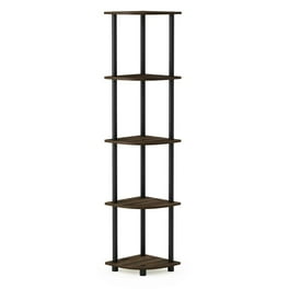 Furinno Turn-N-Tube 4-Tier Black Open Shelf Storage, Corner
