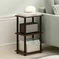 thumbnail image 1 of Furinno Turn-N-Tube 2-Tier End Table, Side Table, Walnut/Brown, 1 of 6