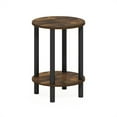 thumbnail image 1 of Furinno Turn-N-Tube 2-Tier Round Wooden End Table, Side Table, Amber Pine/Black, 1 of 6