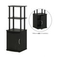 thumbnail image 1 of Furinno Turn-N-Tube 2-Tier Tall TV Entertainment Side Table Display Rack with Storage Cabinet, Blackwood/Black, 1 of 7