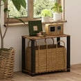 thumbnail image 1 of Furinno Turn-N-Tube 2-Tier Wood Slat Multipurpose Shelf Display Rack with Square Poles, Natural/Black, 1 of 6