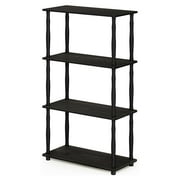 Furinno Turn-N-Tube 4-Tier Multipurpose Shelf Display Rack with Classic Tubes, Espresso/Black, 18034EX/BK