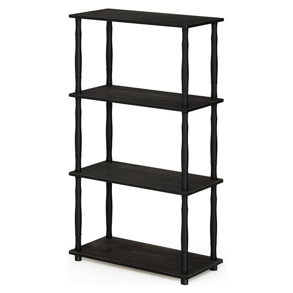 Furinno Turn-N-Tube 4-Tier Multipurpose Shelf Display Rack with Classic Tubes, Espresso/Black, 18034EX/BK