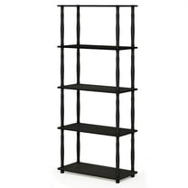 Furinno Turn-N-Tube 23.6â€ W x 11.6 D x 57.4 H 5-Shelf Decorative Shelves, Black