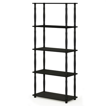 Furinno Turn-N-Tube 23.6â€ W x 11.6 D x 57.4 H 5-Shelf Decorative Shelves, Black