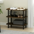 thumbnail image 1 of Furinno TURN-N-TUBE 26-Inch 3-Tier Curved Freestanding Shoe Amber Pine/Black, 1 of 6