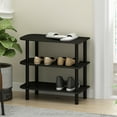 thumbnail image 1 of Furinno Turn-N-Tube 23-Inch 3-Tier Curved Freestanding Shoe Rack Storage Organizer, Espresso/Black, 1 of 6