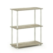 Furinno Turn-N-Tube 3-Tier Classic Tube Display Shelf, Dark Cherry and Black