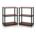 thumbnail image 1 of Furinno 2-10024DC Turn-N-Tube 3-Tier Compact Multipurpose Shelf Display Rack, Dark Cherry, Set of 2, 1 of 3