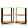 thumbnail image 1 of Furinno Turn-N-Tube 3-Tier Compact Multipurpose Shelf Display Rack, Light Cherry, Set of 2, 1 of 3