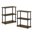 thumbnail image 1 of Furinno Turn-N-Tube 3-Tier Compact Multipurpose Shelf Display Rack, Walnut/Brown, Set of 2, 1 of 3