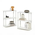 thumbnail image 1 of 3-Tier Compact Multipurpose Shelf Display Rack, White/White, Set of 2, 1 of 7