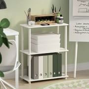 Furinno TURN-N-TUBE 3-Tier Compact Multipurpose Shelf Display Rack White/White