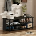 thumbnail image 1 of Furinno Turn-N-Tube 3-Tier Compact Open Storage Shoe Rack for Closet Entryway, Espresso/Black, 1 of 6