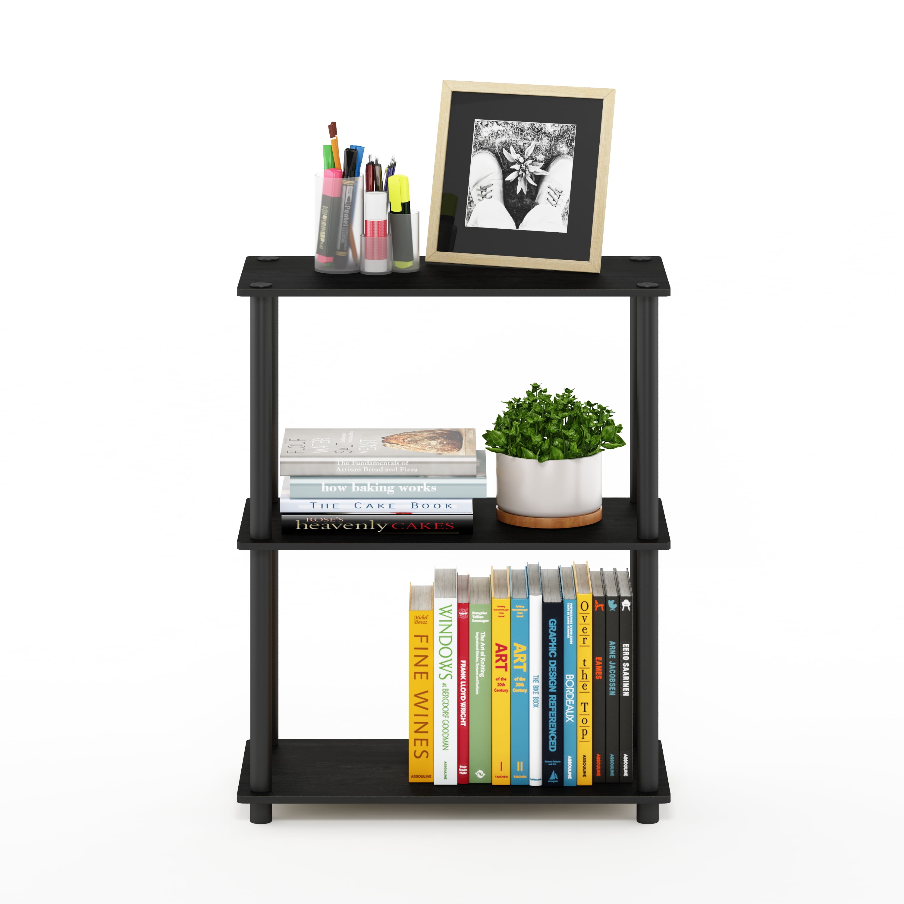 Custom Landscaping Rack Furinno Turn-N-Tube 3-Tier Compact Shelf Display Rack,Americano and ...