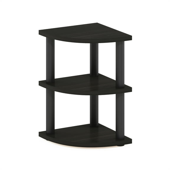 Furinno Turn-N-Tube 3-Tier Corner Countertop Organizer Shelf, Espresso/Black