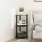 Furinno Turn-N-Tube 3-Tier Corner Display Rack Multipurpose Shelving Unit, Amber Pine/Black