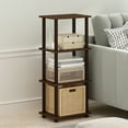 thumbnail image 1 of Furinno Turn-N-Tube 3-Tier End Table, Side Table, Walnut/Brown, 1 of 6