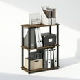 thumbnail image 1 of Furinno Turn-N-Tube 3-Tier Multipurpose Compact Display Rack, Shelving Unit, Bookcase, Columbia Walnut/Black, 1 of 6