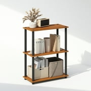 Furinno Turn-N-Tube 3-Tier Multipurpose Compact Display Rack, Shelving Unit, Bookcase, Light Cherry