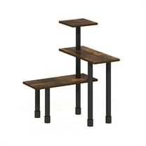 Furinno Turn-N-Tube 3-Tier Multipurpose Corner Countertop Organizer Shelf, Amber Pine/Black