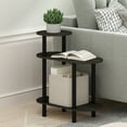 thumbnail image 1 of Furinno Turn-N-Tube 3-Tier Oval Sofa Side Table, End Table with Open Shelves, Espresso/Black, 1 of 6