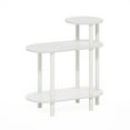 thumbnail image 1 of Furinno Turn-N-Tube 3-Tier Oval Sofa Side Table, End Table with Open Shelves, White/White, 1 of 6