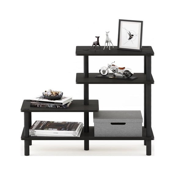 Furinno Turn-N-Tube Adult Hallway, Kitchen Adjustable 3 Particle board 25.2"H x 31.5"W x 11.61"D Storage Shelf Unit with Assembly manual and hardware pack, 50 lb, 10 lb, Brown, 1 Count, 1 Pack
