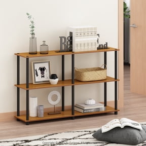 Furinno Turn-N-Tube 3-Tier Storage Display Rack Bookcases, Wood Light Cherry, 11.6" x 47.2" x 29.5"