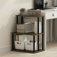 thumbnail image 1 of Furinno Turn-N-Tube 3-Tier Toolless Multipurpose Printer Stand Display Storage Shelf, Columbia Walnut/Black, 1 of 6