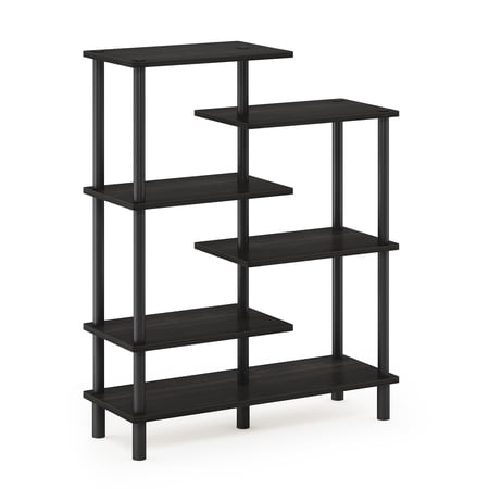 Furinno Turn-N-Tube 31.50 W X 11.61 D X 39.45 H 6-Shelf Decorative Shelves, Espresso and Black