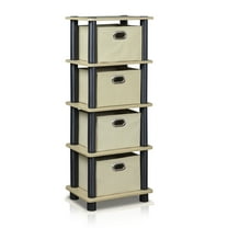 Furinno Turn-N-Tube 4-Bins System Rack, Oak