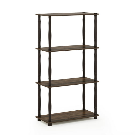 Furinno Turn-N-Tube 4-Tier Classic Tubes Display Shelf, Brown