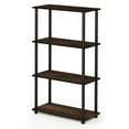 thumbnail image 1 of Furinno Turn-N-Tube 4-Tier Multipurpose Shelf Display Rack, Columbia Walnut and Black, 1 of 7