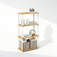 thumbnail image 1 of Furinno Turn-N-Tube 4-Tier Multipurpose Shelf Display Rack, Shelving Unit, Bookcase, Beech/White, 1 of 6