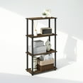 thumbnail image 1 of Furinno Turn-N-Tube 4-Tier Multipurpose Shelf Display Rack, Shelving Unit, Bookcase, Columbia Walnut/Black, 1 of 6