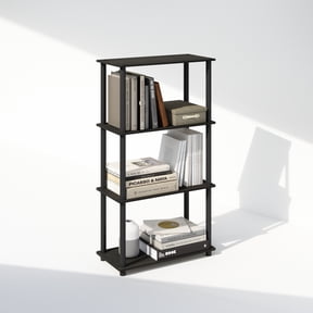 Furinno Turn-N-Tube 4-Tier Multipurpose Shelf Display Rack, Shelving Unit, Bookcase, Espresso/Black