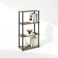 thumbnail image 1 of Furinno Turn-N-Tube 4-Tier Multipurpose Shelf Display Rack, Shelving Unit, Bookcase, French Oak/Black, 1 of 6
