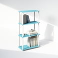 thumbnail image 1 of Furinno Turn-N-Tube 4-Tier Multipurpose Shelf Display Rack, Shelving Unit, Bookcase, Light Blue/White, 1 of 6