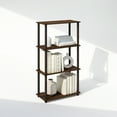 thumbnail image 1 of Furinno Turn-N-Tube 4-Tier Multipurpose Shelf Display Rack, Shelving Unit, Bookcase, Walnut/Brown, 1 of 6