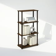 Furinno Turn-N-Tube 4-Tier Multipurpose Shelf Display Rack, Shelving Unit, Bookcase, Walnut/Brown