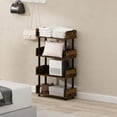 thumbnail image 1 of Furinno Turn-N-Tube 4-Tier Rustic Brown Storage Shelves with Side Panels, Book Shelf, Display Shelf, for Organization and Storage, Living Room, Home Office, Amber Oak, 1 of 6