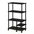 thumbnail image 1 of Furinno Turn-N-Tube 4-Tier Toolless Multipurpose Printer Stand Display Storage Shelf with Wheels, Americano/Black, 1 of 6