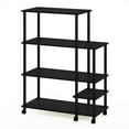 thumbnail image 1 of Furinno Turn-N-Tube 4-Tier Wide Toolless Multipurpose Printer Stand Display Storage Shelf with Wheels, Americano/Black, 1 of 6