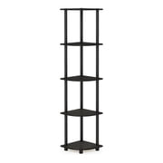 Furinno Turn-N-Tube 5 Tier Corner Display Rack Multipurpose Shelving Unit, Espresso & Black - 57.7 x 11.6 x 11.6 in.